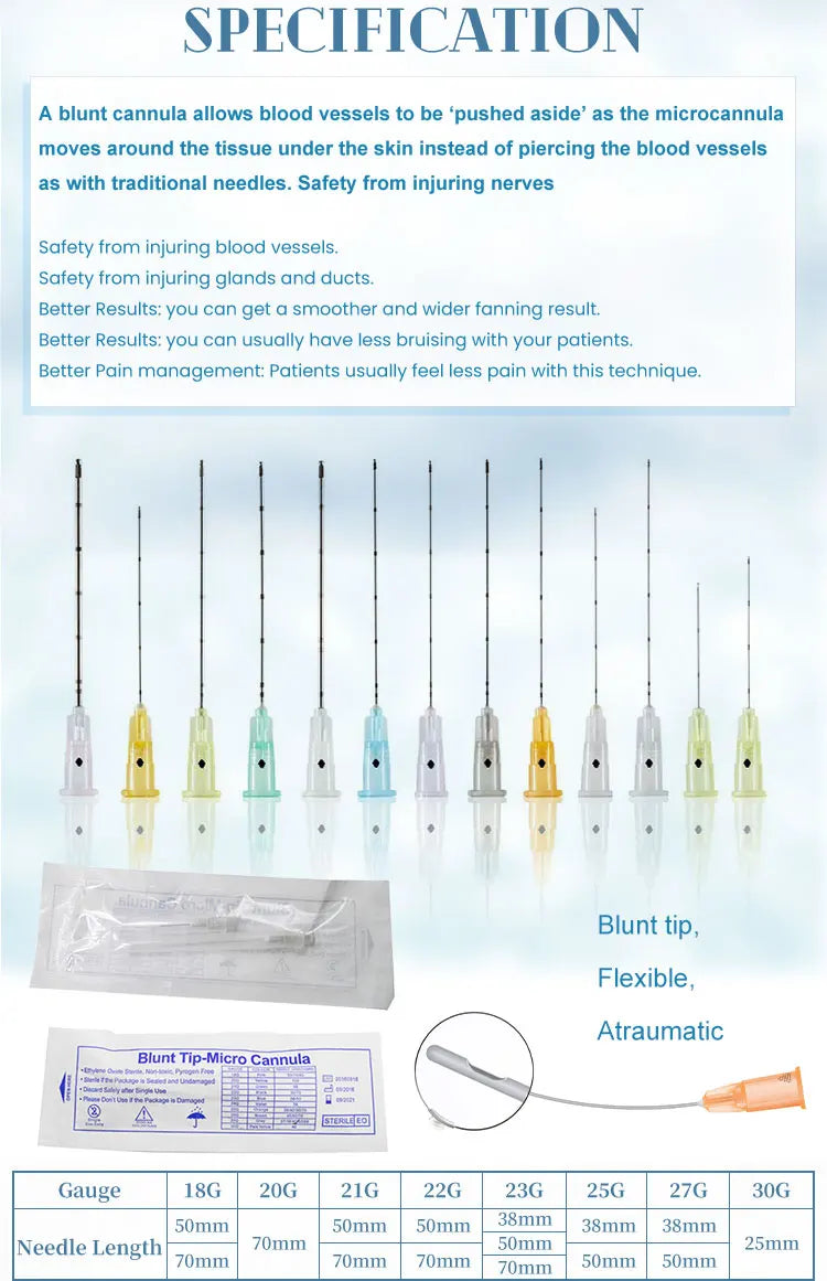 10-100PCS Disposable Small Tip Needles — 14G-30G Blunt Cannula for Fine High-Toughness Use, 50mm & 70mm