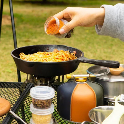 Portable Travel Camping Spice Kit | Bag with 5 Clear Seasoning Bottles & Condiment Container Set