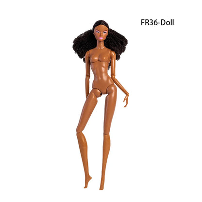 32cm European Supermodel Nude Doll – Original 1/6 Joint Figure with Multi-Color Skin and Exquisite Makeup, Full Series Collectible Toy