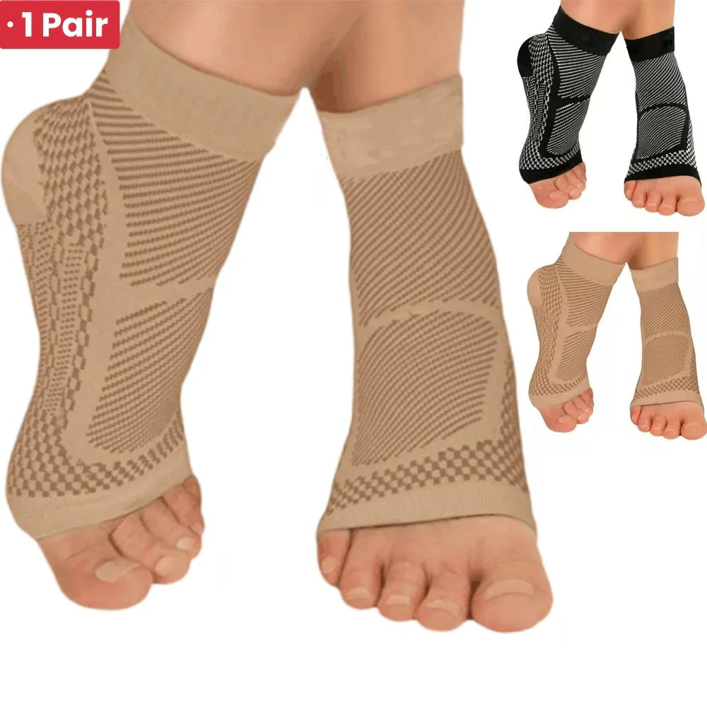 Sports Ankle Support Brace – Compression Sleeve Sock for Plantar Fasciitis, Achilles Tendonitis & Heel Pain
