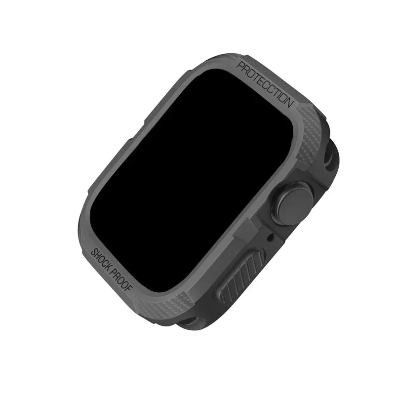 Rugged TPU Protective Case & Screen Protector for Apple Watch Series 5-9 & SE – 38mm-45mm iWatch Cover