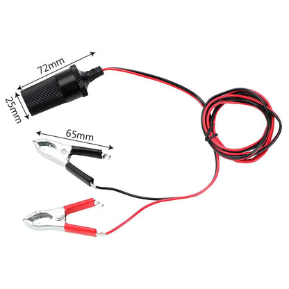 12V 15A Car Battery Terminal Clamp – Female Socket Plug, Cigarette Lighter Power Adapter for Car Accessories