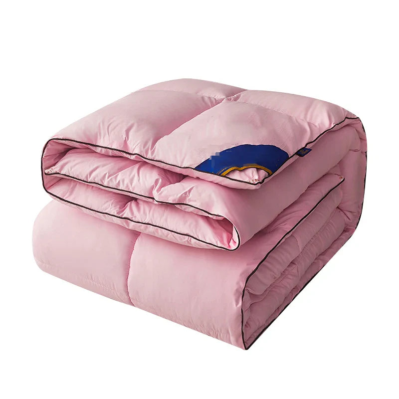 Winter Warm Thick Duvet – 100% Cotton Cover, Fiber Down Filling, 150x200cm White Quilt for Cozy Sleep