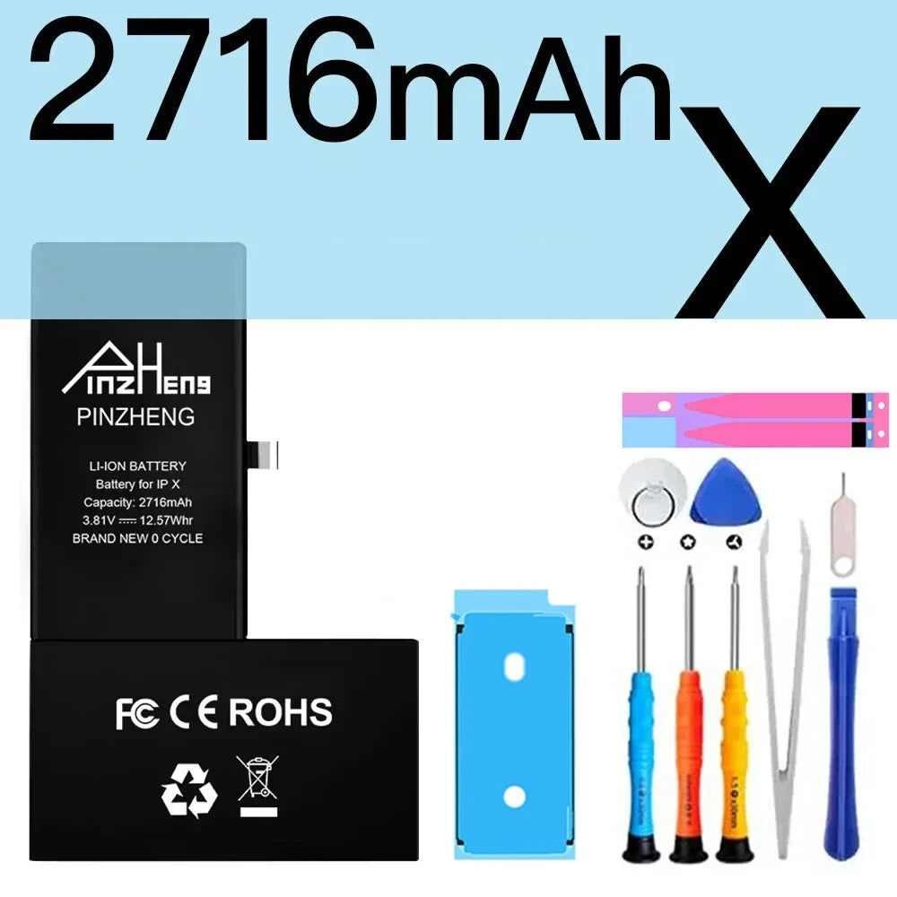 PINZHENG High Capacity Replacement Battery for iPhone X, XR, XS, 11, 12 & 13 Mini, Pro & Pro Max