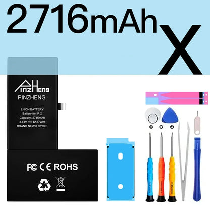 PINZHENG High Capacity Replacement Battery for iPhone X, XR, XS, 11, 12 & 13 Mini, Pro & Pro Max