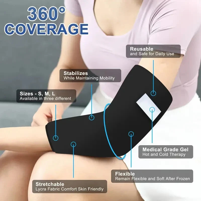 Gel Ice Sleeve Pack – Multipurpose Hot & Cold Therapy for Elbow, Knee, Ankle & Hand, Reusable Pain Relief Wrap