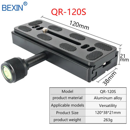 BEXIN QR120 Quick Release Camera Clamp – Arca-Swiss Tripod Mount Long Plate Lens Support Bracket Adapter Clip