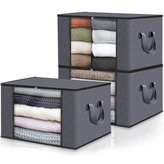 New Large Capacity Foldable Clothes Storage Bag — Blanket Organizer for Bedroom & Closet