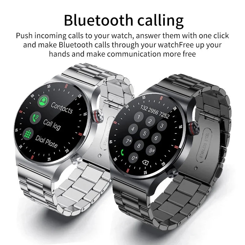 LIGE 2023 ECG+PPG Smartwatch for Men – AMOLED Touchscreen, Bluetooth Call, NFC, Waterproof Sports Watch for Android & iOS