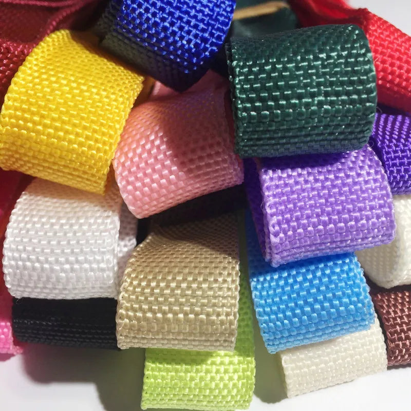5M Canvas Ribbon Belt 25mm — Cotton Polyester Webbing Strap for Bag, Knapsack, and Sewing Accessories