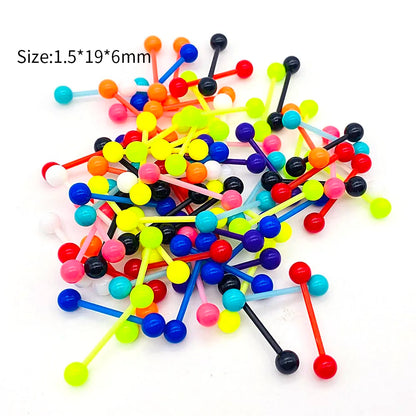 10/60PCS Clear Acrylic Body Jewelry – Transparent Lip, Ear, Nose, Tongue, Eyebrow & Belly Rings