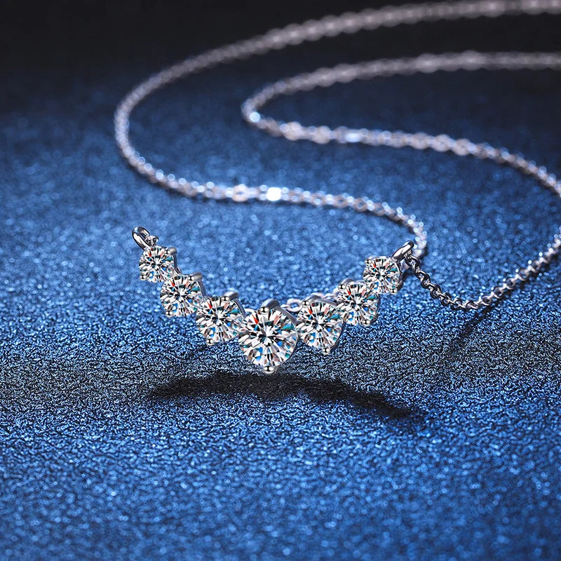 JoyceJelly Moissanite Necklace for Women - GRA Certified, 925 Sterling Silver, 18k White Gold Wedding Jewelry