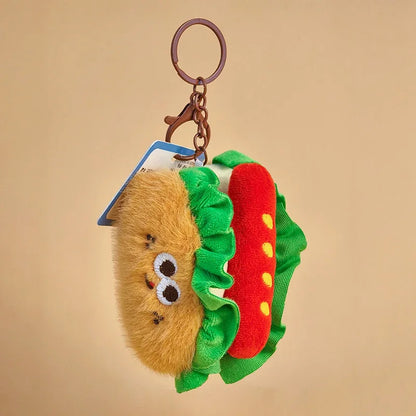 16 Styles Kawaii Mini Snack Plush Keychain – Cute Food Pendant Bag Charm Birthday Gift for Kids