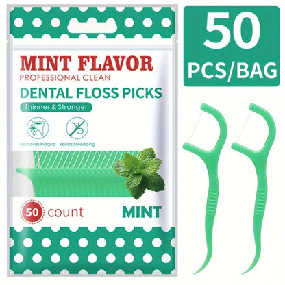 50/150/300PCS Mint & Original Dental Floss Picks – Interdental Cleaning Tools in Two Styles