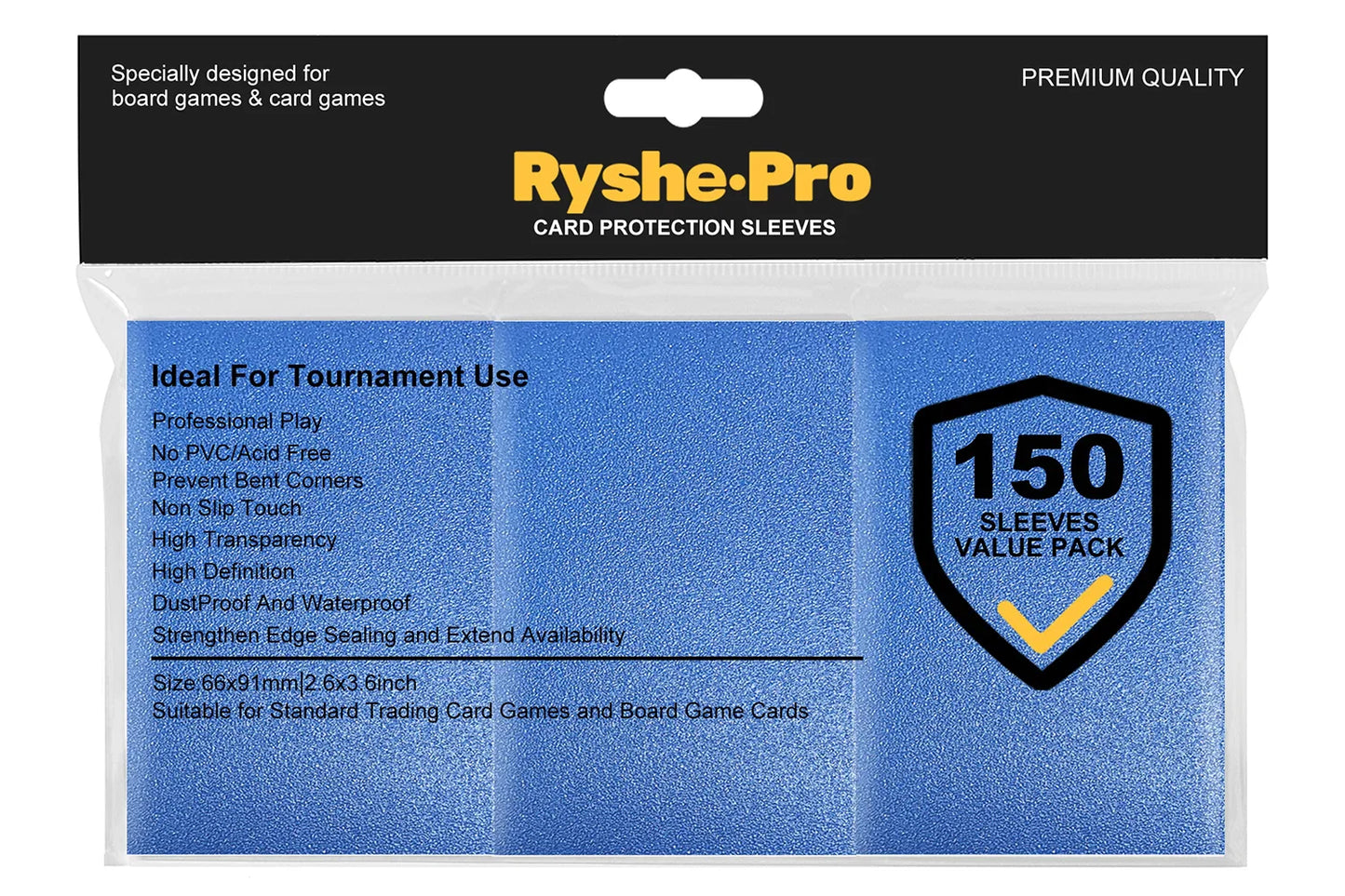 100PCS Matte Trading Card Sleeves – 66x91mm Standard Size Protectors for TCG, Tarot & Board Games, Durable Card Shield Covers
