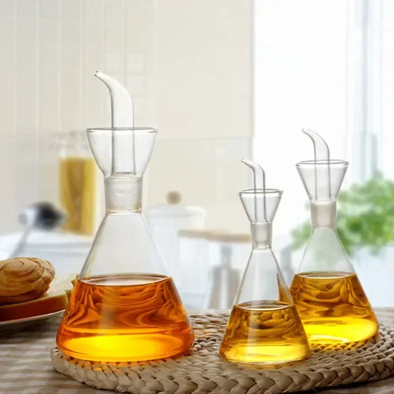 High Borosilicate Glass Oil & Vinegar Pot – Leak-Proof Kitchen Seasoning Bottle