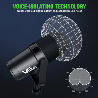 Professional USB/XLR Dynamic Microphone – VM70 Mic for Broadcast, Podcast & Recording Studio, Ideal for Music & Speech