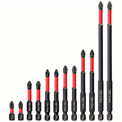 5/12 Pcs Magnetic Screwdriver Bit Set – Non-Slip Shockproof Phillips Impact & Hex Shank Alloy Steel Bits for Power Tools