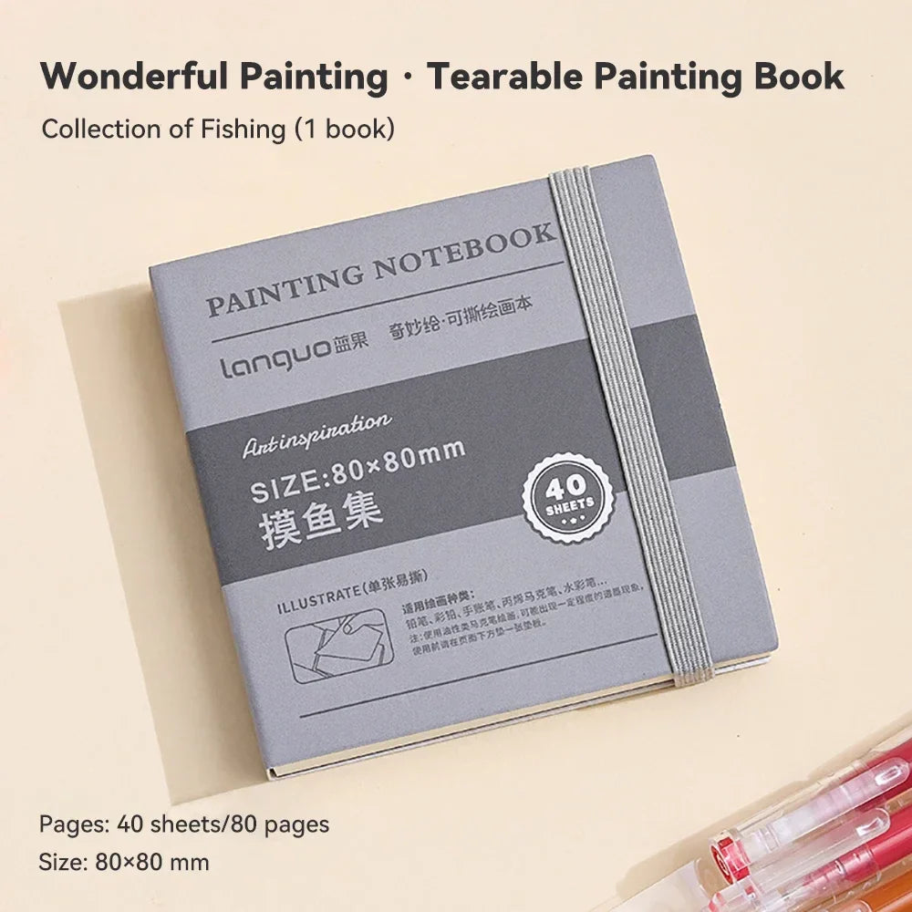 Mini Tearable Sketchbook 250gsm – 40-Sheet Drawing Notebook for Watercolor, Acrylic, Marker, Oil & Gouache