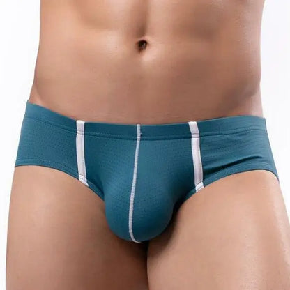 Men’s Ice Silk Low Waist Underwear – Breathable Mesh Boxer & Briefs, Lightweight Swim Bikini Trunks for Comfort Fit