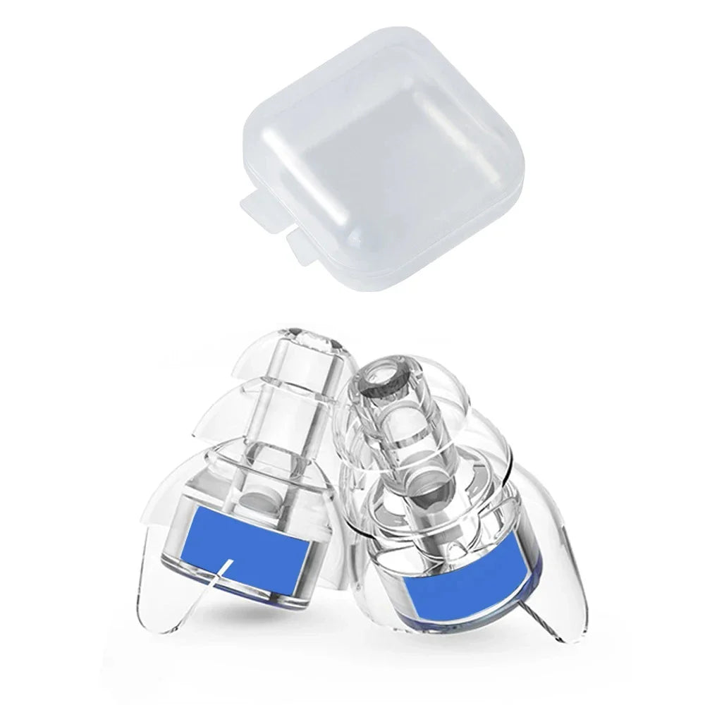 HUAK Silicone High-Fidelity Earplugs with Storage Box — Noise Protection for Concerts, Musicians, Motorcycles & Sensitive Ears