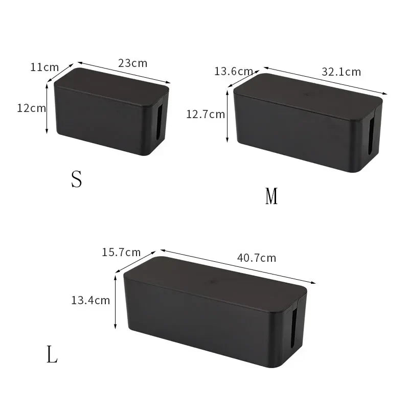 Cable Storage Box & Wire Organizer – Power Strip, Socket & Charger Management Case for Desk and Network Cables