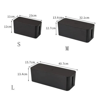 Cable Storage Box & Wire Organizer – Power Strip, Socket & Charger Management Case for Desk and Network Cables