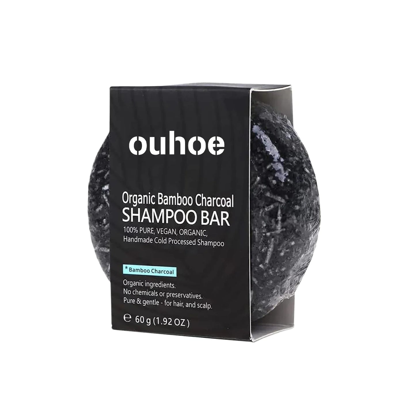 Bamboo Charcoal Shampoo Bar — Deep Cleansing, Nourishing Soap for Thick, Dark Hair & Dry Scalp Care