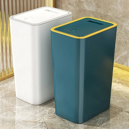 10L Odor-Proof Trash Can — One-Touch Modern Plastic Bin for Bathroom & Kitchen, Leakproof & Space-Saving Design