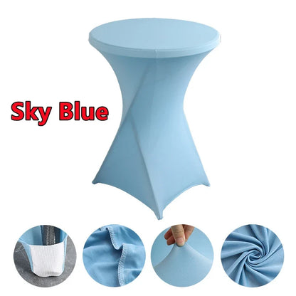 Spandex Round Tablecloth - Stretch Elastic Cocktail Table Cover for Wedding, Party, Hotel & Event Decor