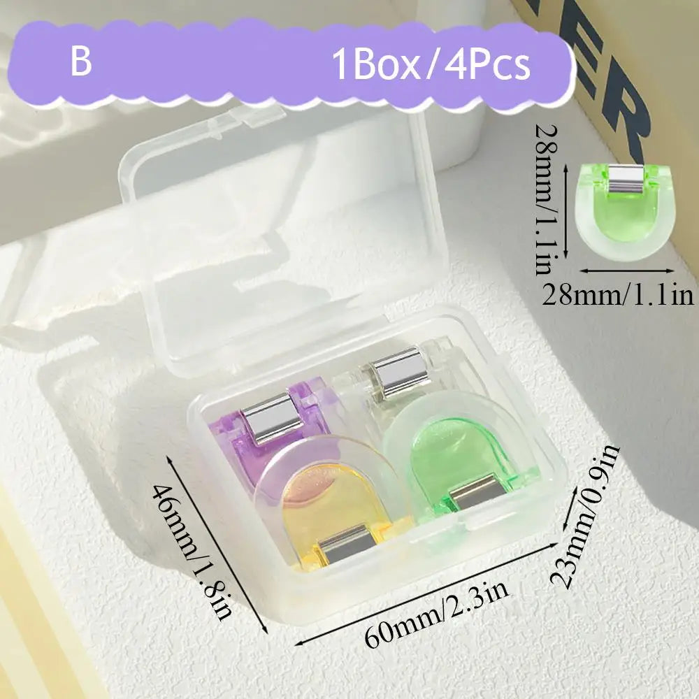4PCS Multifunctional Mini Page Holder Clips – Multicolor Transparent Paper Clips for Memos, Files, Indexes & Magazines