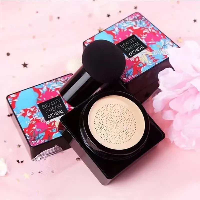 Mushroom Head Air Cushion CC Cream – Oil-Control Foundation, Whitening Concealer & Moisturizing BB Cream for Face Makeup