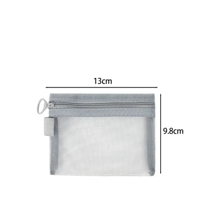 1/3PCS Black Mesh Clear Cosmetic Bag Set Portable Travel Makeup Toiletry Organizer Pouch Storage Case