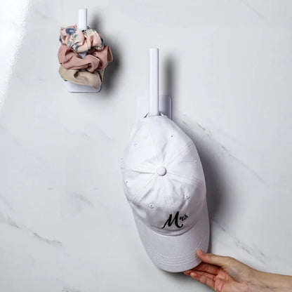 Adhesive Hat Hooks for Wall - 1/2 Pcs Cap Holder Hat Rack for Baseball Caps, No-Drilling Hat Hanger Storage and Display Organizer