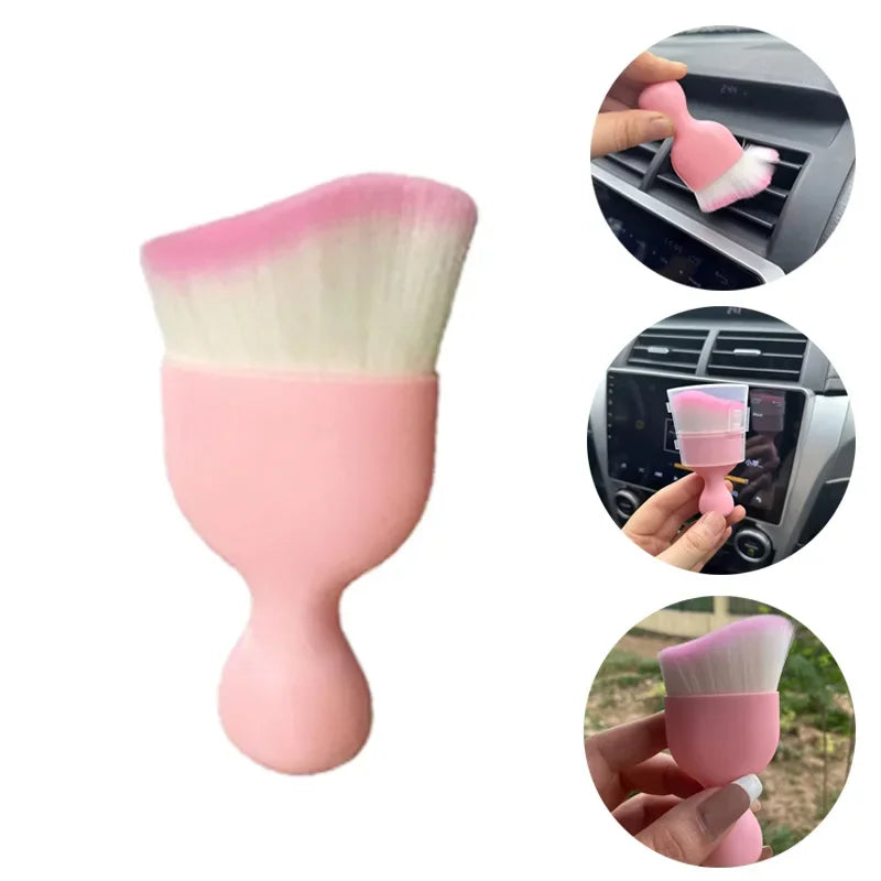 1/3/5PCS Pink Car Interior Cleaning Brush – Air Vent Gap Dust Remover for AC Outlets & Dashboard Detailing