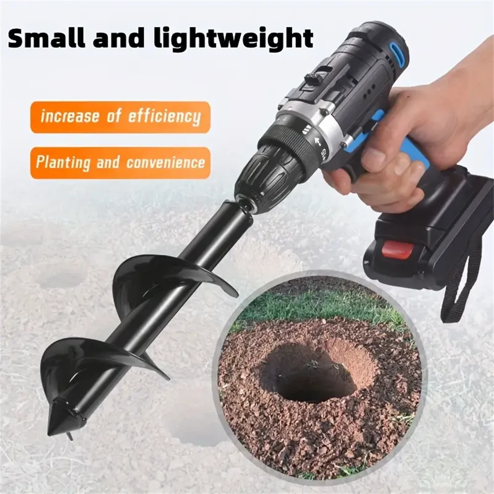 Garden Auger Spiral Drill Bit – 3/8" Hex Drive Soil Digger Tool for Planting Holes and Loose Soil