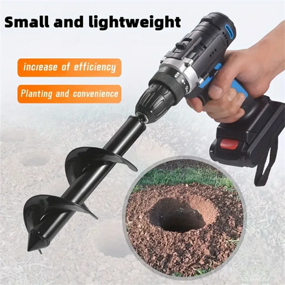 Garden Auger Spiral Drill Bit – 3/8" Hex Drive Soil Digger Tool for Planting Holes and Loose Soil