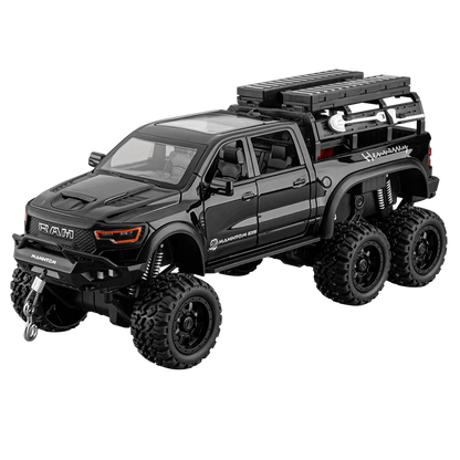 1:24 Dodge Mammoth RAM 1000 TRX 6x6 Diecast Model Car – Metal Alloy Toy with Lights for Kids & Collectors Gift