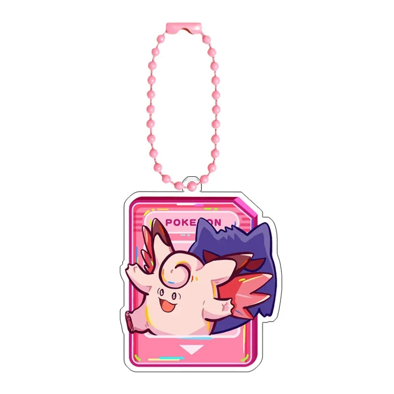 Pokémon Acrylic Keychain Set — Eevee, Pikachu, Gengar & Charizard Cartoon Pendant for Anime, Game Collection & Gift Toys