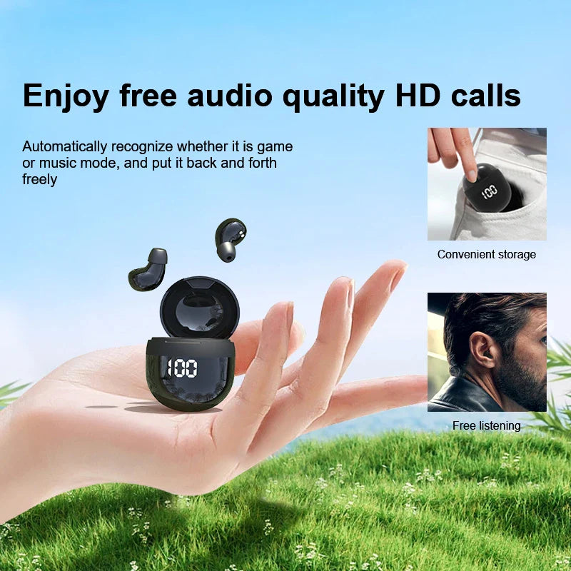 SK18 Superbass Earphones: TWS Wireless Bluetooth Headset with Mic - Smart Touch, Noise Reduction