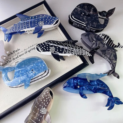 Ocean Beach Series Hair Claw | Hippocampus, Jellyfish & Dolphin Acetate Hair Clip for Women & Girls