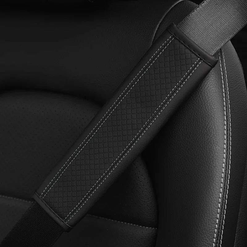 PU Leather Seat Belt Shoulder Cover - Breathable Safety Belt Padding for Car Accessories - Auto Interior Protection