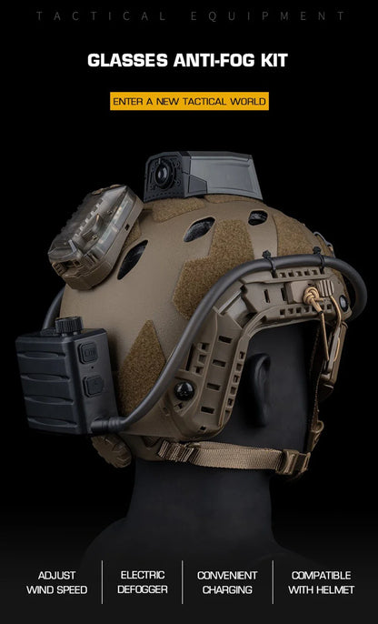 Tactical Goggles Defogger Kit – Anti-Fog Fan for Airsoft, Shooting, Motocross, Mountaineering, Ski Mask Protection