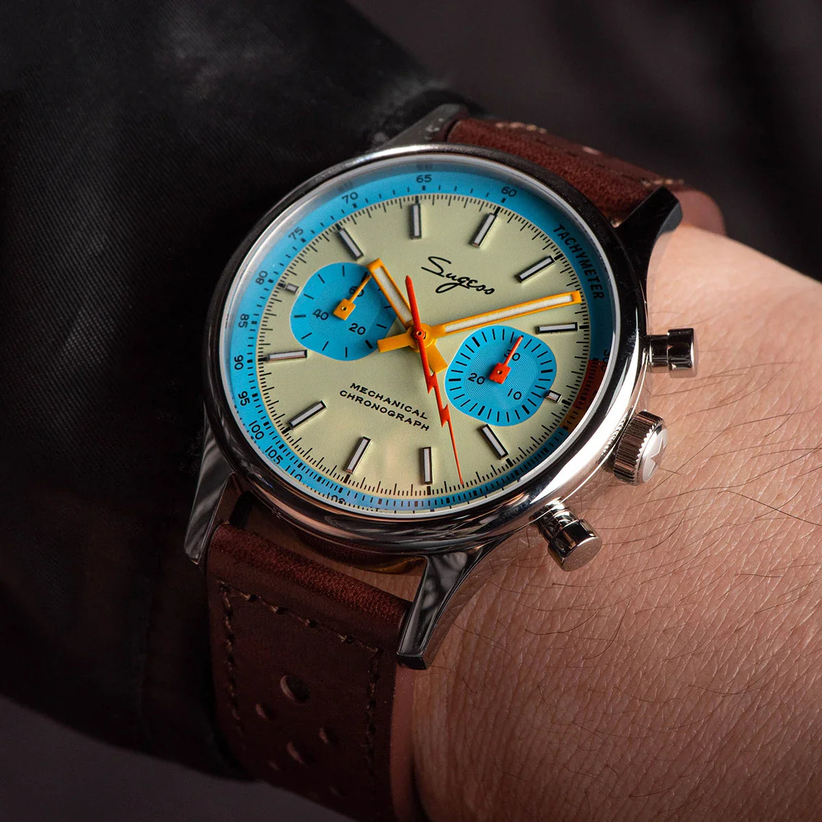 Sugess ST19 Pilot Chronograph Watch – Mechanical Racing 1963 Limited Edition, Sapphire Crystal, Military Style