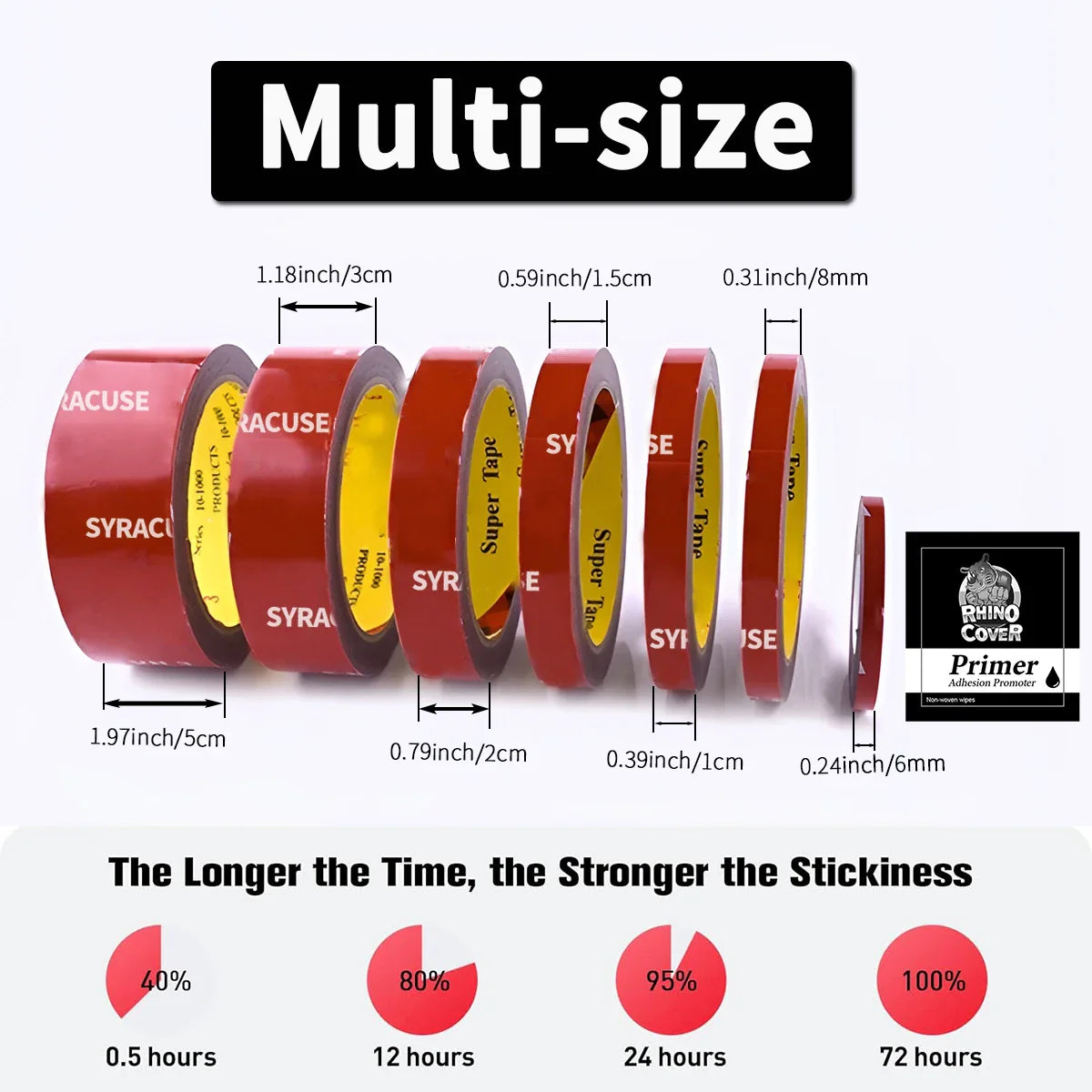 Extra Strong Double-Sided Acrylic Foam Tape – Waterproof, High-Temp Mounting Pad for Car & Home Use
