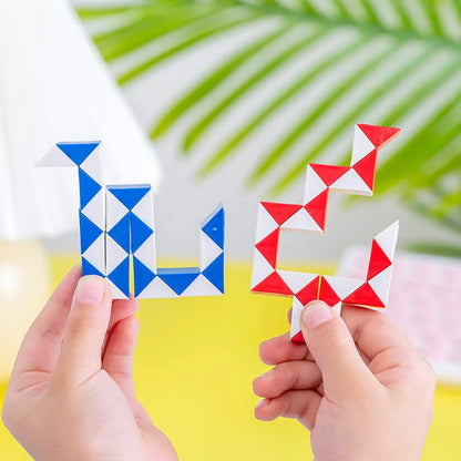 6-Piece Folding Magic Snake Ruler Puzzle: Educational Antistress Toy for Kids, Birthday Party Favors, Goodie Bags, School Rewards (21CM)