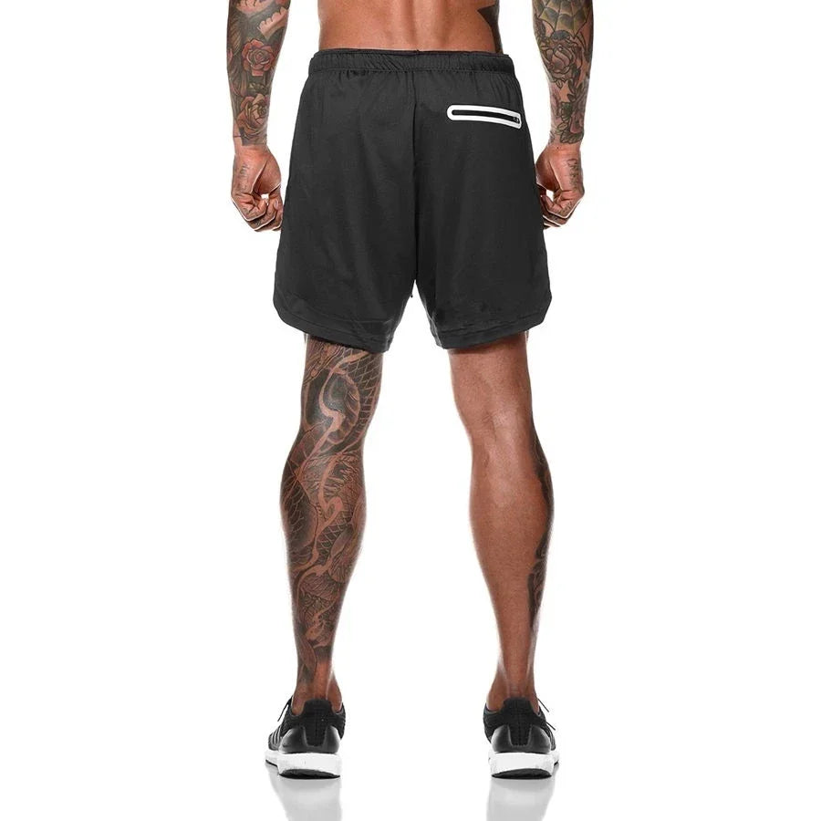 Men’s 2-in-1 Sports Shorts — Double-Layer Running, Gym & Fitness Shorts for Summer