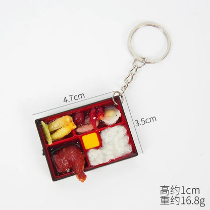 PVC Sushi Food Box Keychain – Mini Lunch Dollhouse Toy Keyring, Wholesale