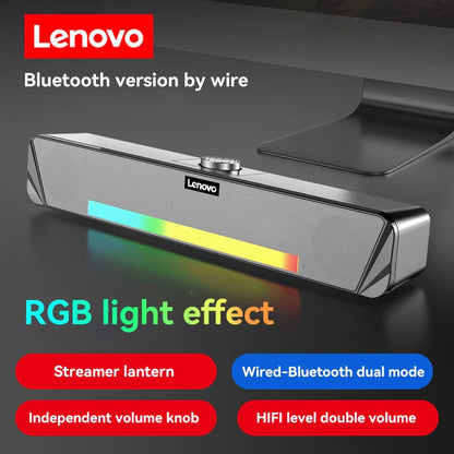 Lenovo TS33 Bluetooth 5.0 Speaker - Original Desk Subwoofer with AUX, Surround Sound for Home & Movies