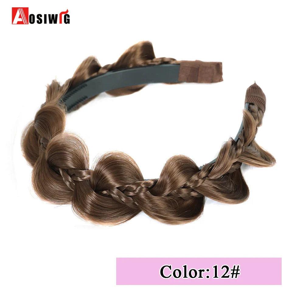 Synthetic Fishbone Braided Headband – Bohemian Plaited Hairpiece for Women Hairstyling